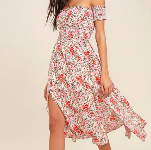 Lulus Dresses & Skirts - Lulu's Floral off the shoulder dress